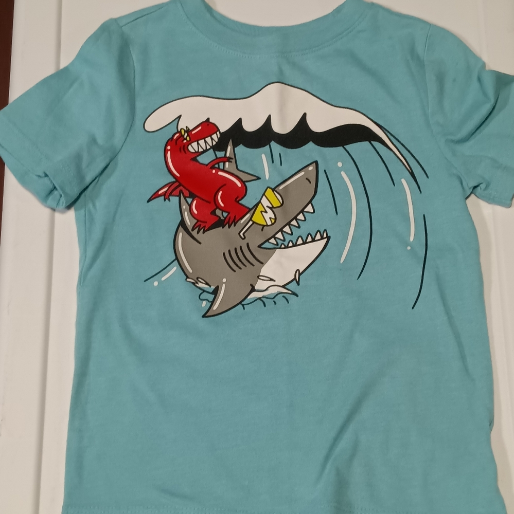 4T Old Navy Dino/Shark theme. Aqua blue